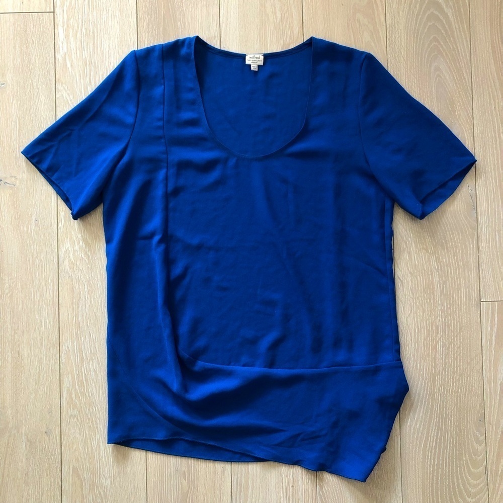 Aritzia Wilfred Crepe Blouse Fabric Made in Japan Size XS